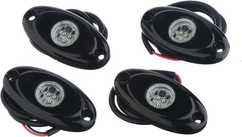 YONEDA 4 Pods Blue Rock Lights 6000K Ultra Bright LED Neon Underglow Light IP68 Waterproof for Trucks SUV UTV ATV RZR Car Boats Pickup Motorcycle - Image 5